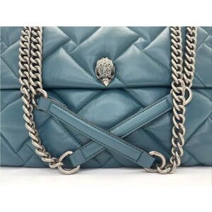 NWT Kurt Geiger Kensington Teal Soft Leather XXL Handbag Originally $345